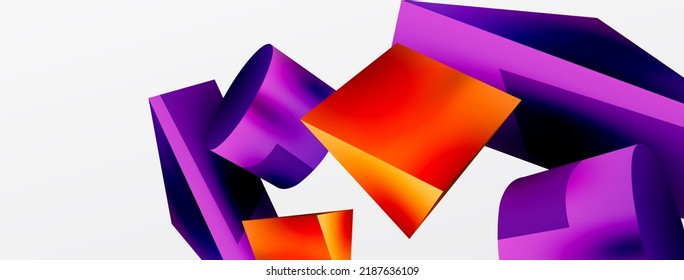 Fondo abstracto vector 3d. Formas triángulo 3d y cilindro. Plantilla de negocios de moda para tecno para papel de pared, banner, fondo o aterrizaje