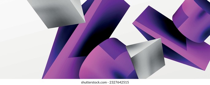Fondo abstracto vector 3d. Formas triángulo 3d y cilindro. Plantilla de negocios de moda para tecno para papel de pared, banner, fondo o aterrizaje