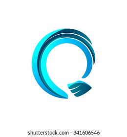 vector 3d abstract circle flying logo for company isolated