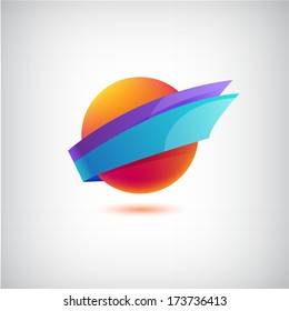 vector 3d abstract colorful icon, logo