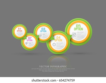 Vector 3d abstract element for business. Strategy in stages.Steps of development, teamwork. Business concept illustrated in five stages, parts,steps.Graph, diagram, Presentation  infographic template
