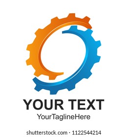 Vector 3D abstract gear icons machine and movement logo illustration