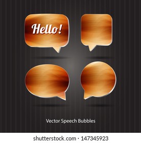 Vector 3d abstract golden speech bubbles collection