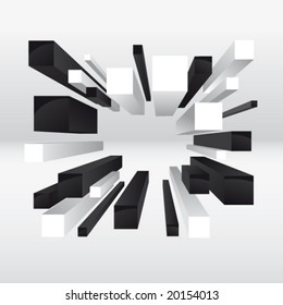 Vector 3d abstract illustration. No mesh.