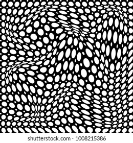 Vector 3d abstract pattern in black and white. Optical illusion.