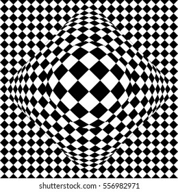 Vector 3d abstract pattern. Optical illusion. 