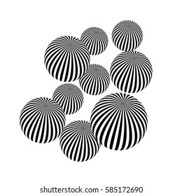Vector 3d abstract pattern. Optical illusion.