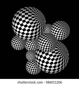 Vector 3d abstract pattern. Optical illusion.