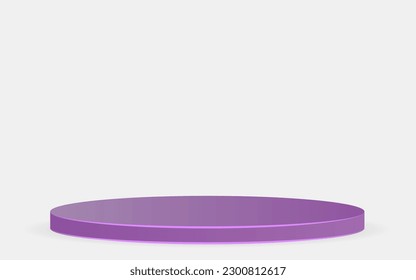 vector 3d Abstract Purple podium display on white background 