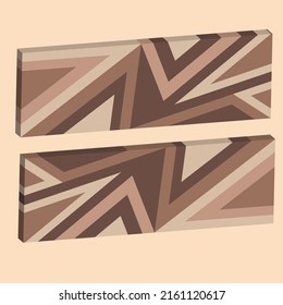 Vector 3d abstract rectangular geometric and brown colors