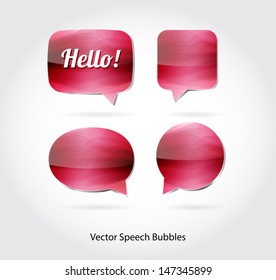 Vector 3d abstract ruby glossy speech bubbles collection