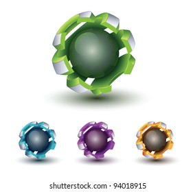 Vector 3D abstract sphere set