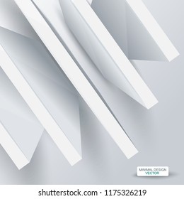 Vector 3d abstract white structure, over white background.