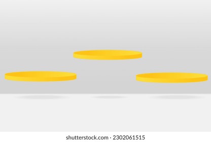 vector 3d Resumen pantalla de podio amarillo en fondo blanco 