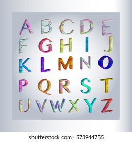 Vector 3d alphabet, separated alphabet letters with 3d effect