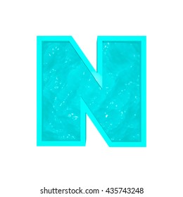 Vector 3d Aqua Font Letter N Stylized As Swimming Pool.