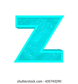 Vector 3d aqua font letter Z stylized as swimming pool.