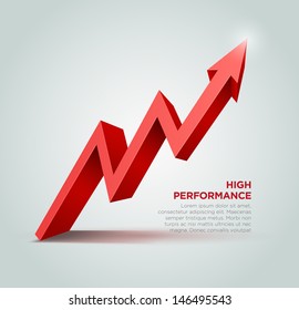 Vector 3d arrow graph illustration.