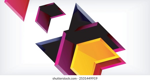 Vector 3d arrow techno design template