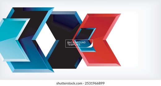 Vector 3d arrow techno design template