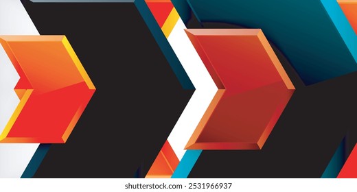 Vector 3d arrow techno design template