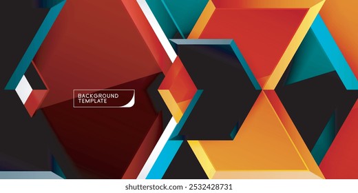 Vector 3d arrow techno design template