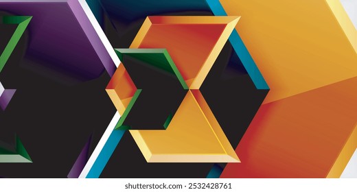 Vector 3d arrow techno design template