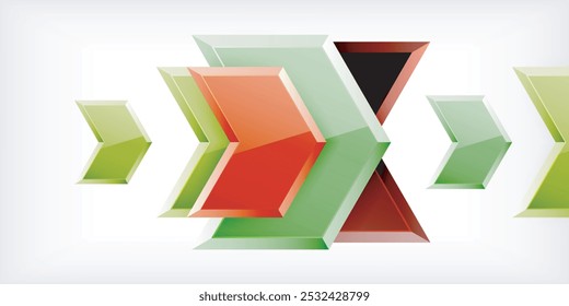 Vector 3d arrow techno design template