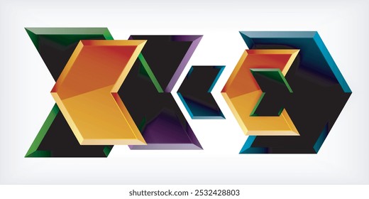 Vector 3d arrow techno design template