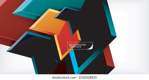 Vector 3d arrow techno design template