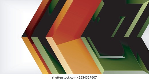 Vector 3d arrow techno design template