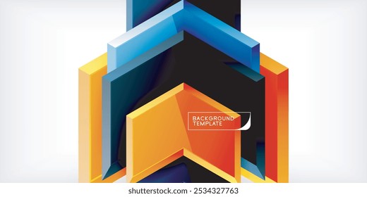 Vector 3d arrow techno design template