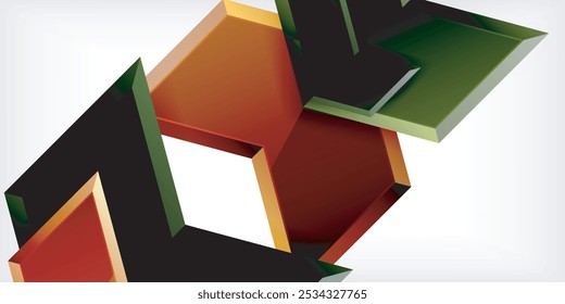 Vector 3d arrow techno design template