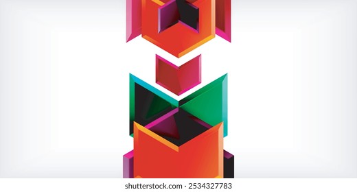 Vector 3d arrow techno design template