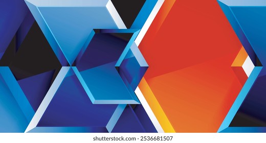 Vector 3d arrow techno design template