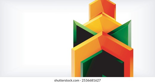 Vector 3d arrow techno design template