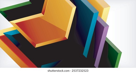 Vector 3d arrow techno design template