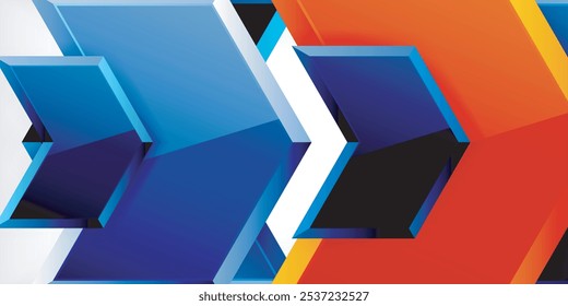 Vector 3d arrow techno design template