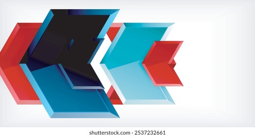 Vector 3d arrow techno design template