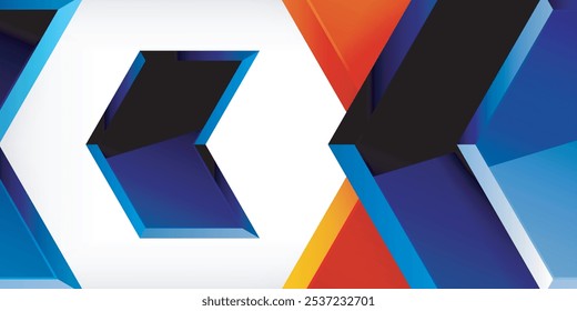Vector 3d arrow techno design template