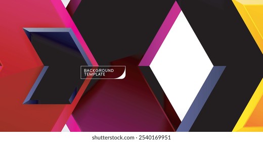Vector 3d arrow techno design template