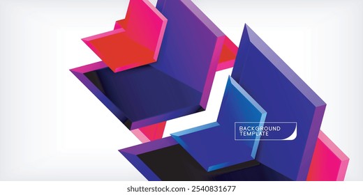 Vector 3d arrow techno design template