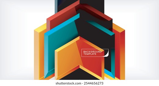 Vector 3d arrow techno design template