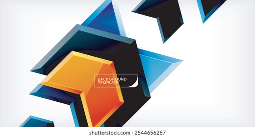 Vector 3d arrow techno design template