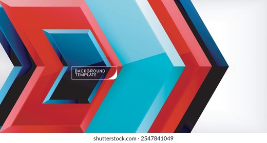 Vector 3d arrow techno design template