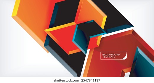 Vector 3d arrow techno design template