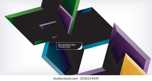 Vector 3d arrow techno design template