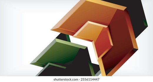 Vector 3d arrow techno design template
