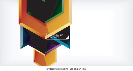 Vector 3d arrow techno design template