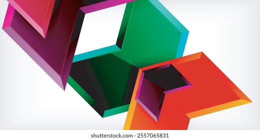 Vector 3d arrow techno design template